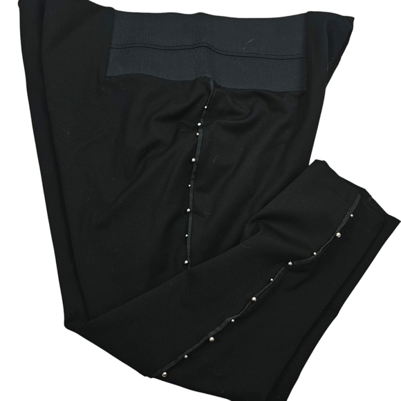 Eloquii Miracle Silver Studded Black Knit Pants in 26 - Picture 2 of 7